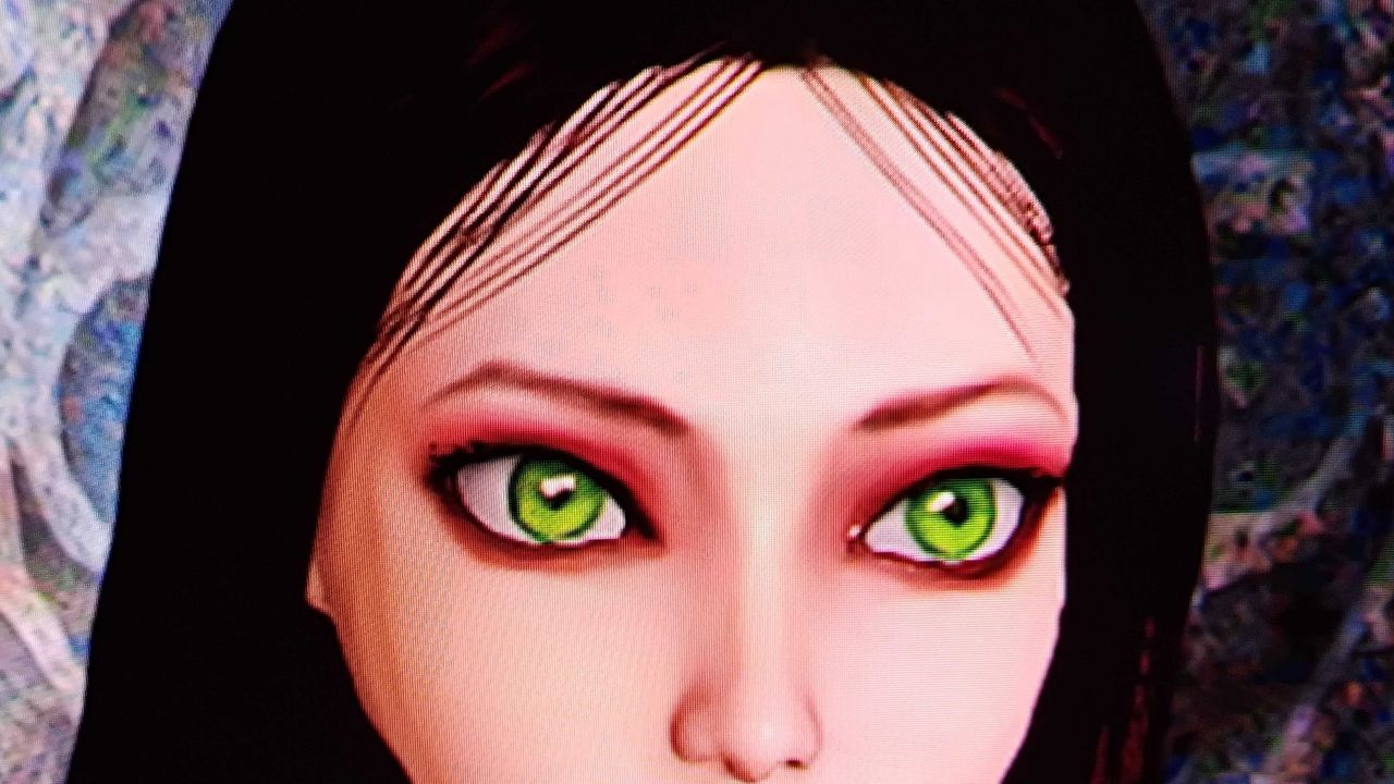 Closeup of Alice: Madness Returns character model with mClassic switched on with Xbox 360
