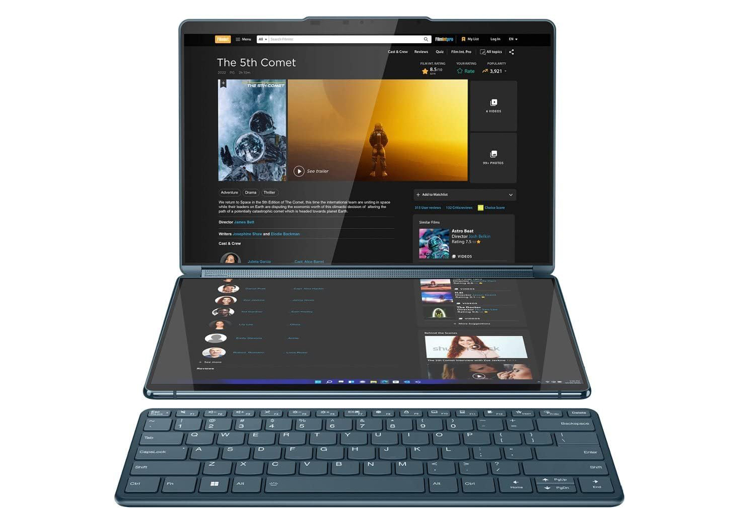 Lenovo Yoga Book 9i valkoisella taustalla