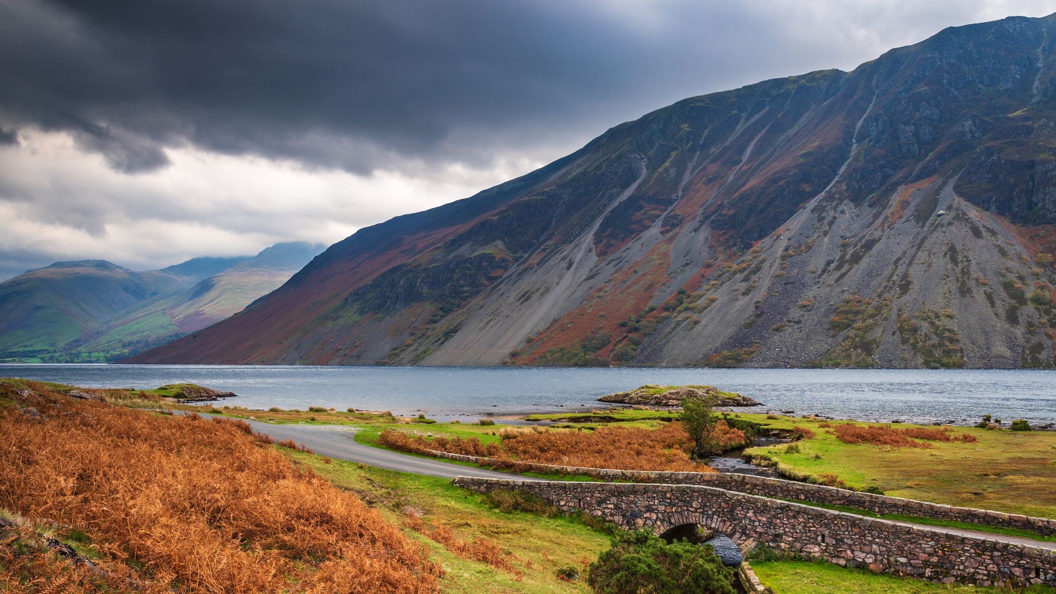 Wast Water seen from below the Screes in the Lake District National Park, England