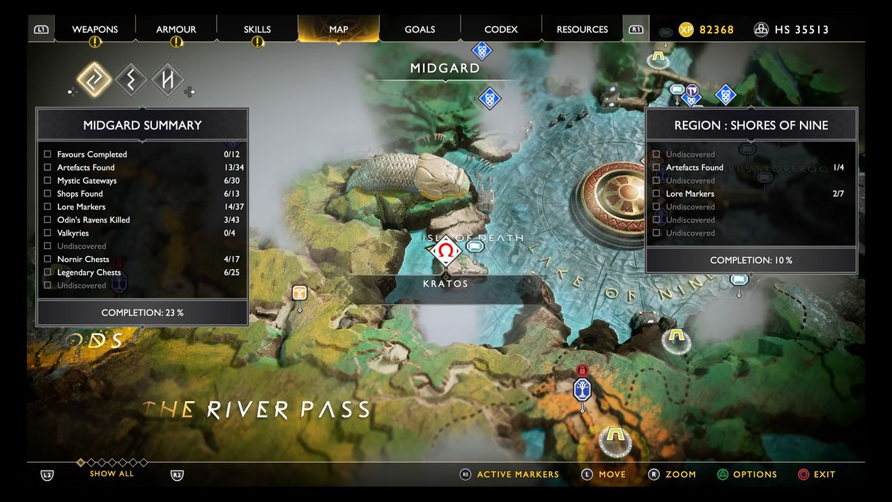 God of War treasure map locations