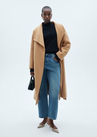 Mango, Belted Manteco wool coat