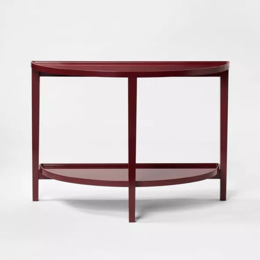 Console Table Lacquer Finish Dark Red