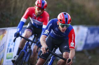 Thibau Nys in action for Baloise Trek Lions at the UCI World Cup in Hoogerheide, where he finished fourth