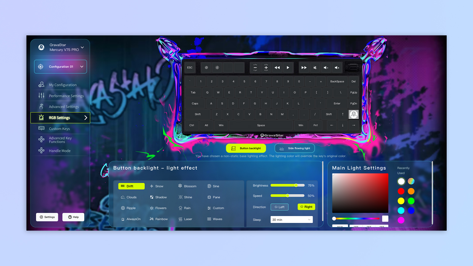 GravaStar Hub web-based software screenshots