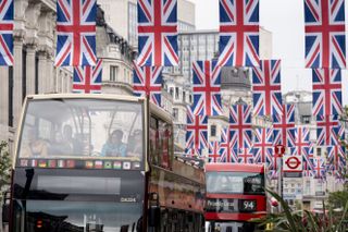 Union Jack flags flying in London