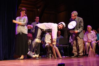 Thomas Thwaites' artificial limbs granted him goat-like movement, but understandably hindered his ability to perform certain activities typically associated with humans — such as accepting an Ig Nobel award.