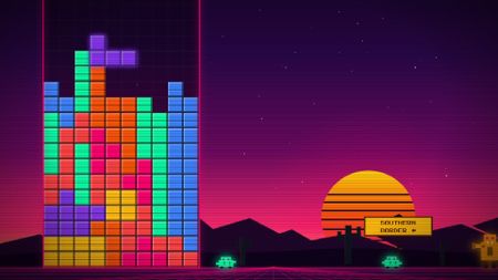Screen of White House's "Build the Wall" Tetris clone