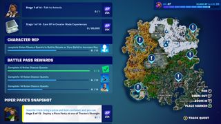 A map showing the location of Thorne Strongholds in Fortnite