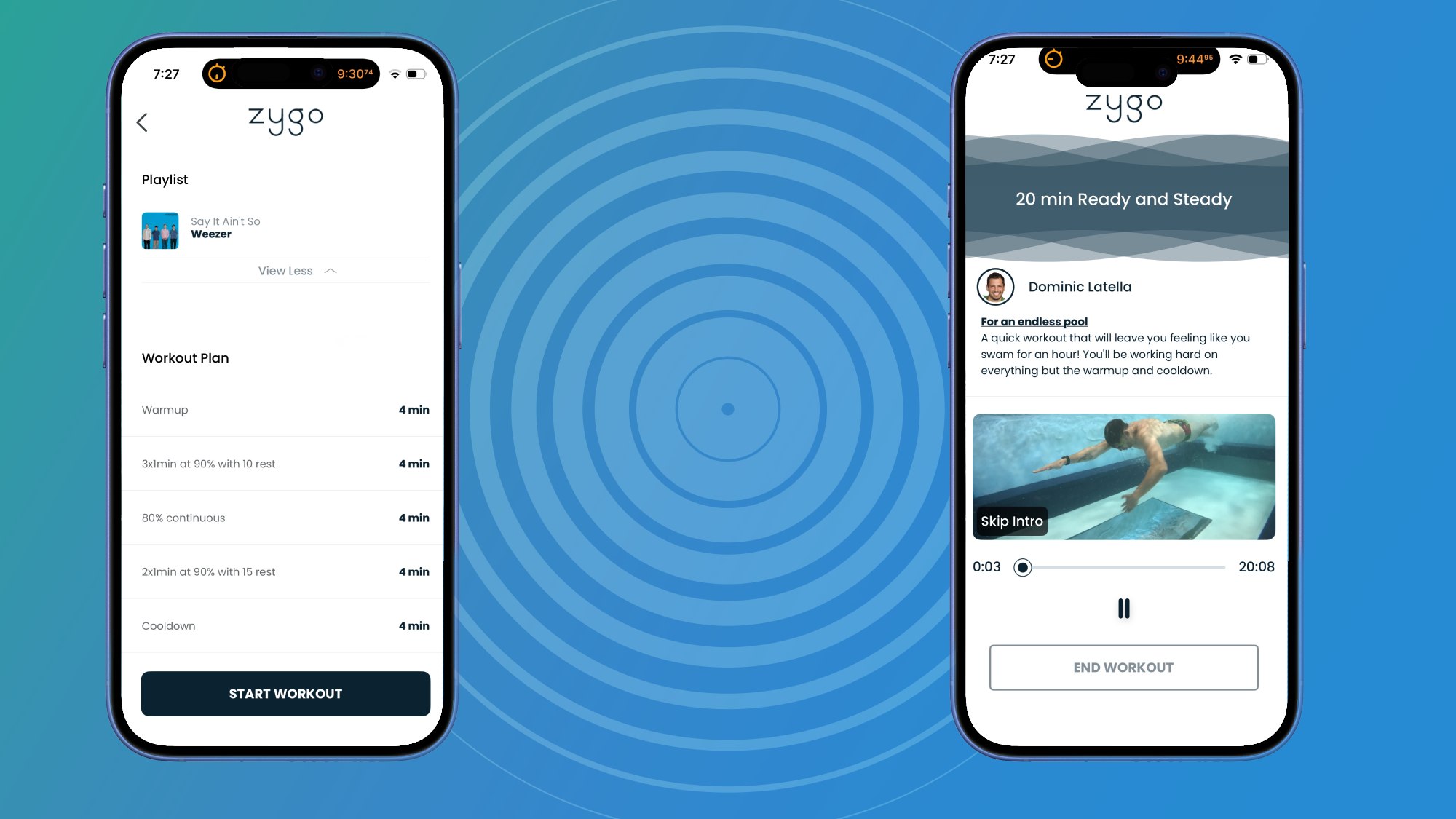 Zygo swimming app