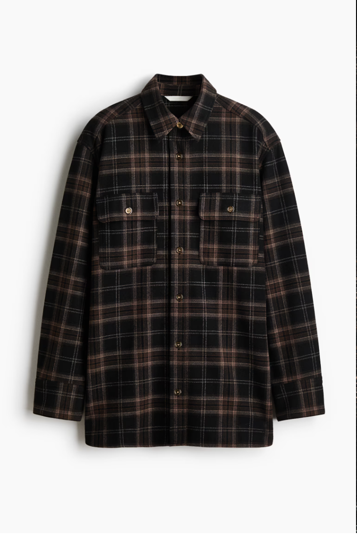 H&amp;amp;M, Oversized Flannel Shirt