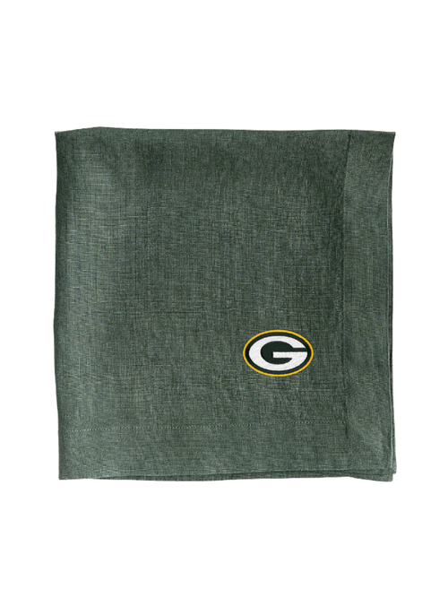NFL Green Bay Packers Marin Pine Green European Flax &trade;-Certified Linen Napkin, Set of 4