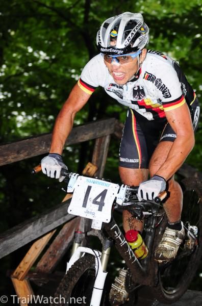 Sabine Spitz (Germany) rides to an eighth place finish