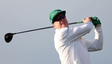 Charley Hoffman strikes a tee shot with a driver