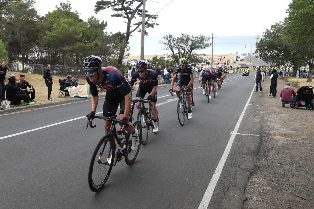 JLT Condor continue to lead the peloton around the course