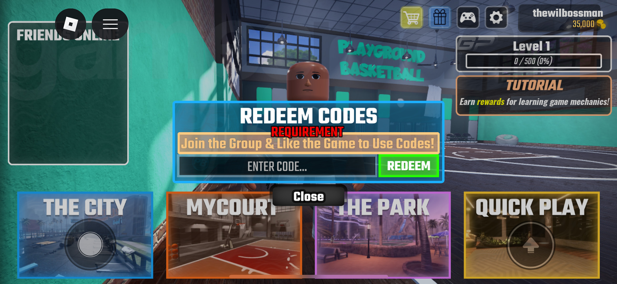 Playground Basketball codes
