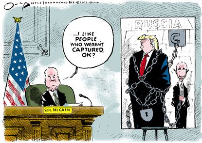 Political cartoon U.S. John McCain Donald Trump Vladimir Putin