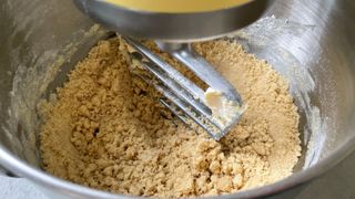 Flour and butter mixed in the KitchenAid Pastry Blender Attachment