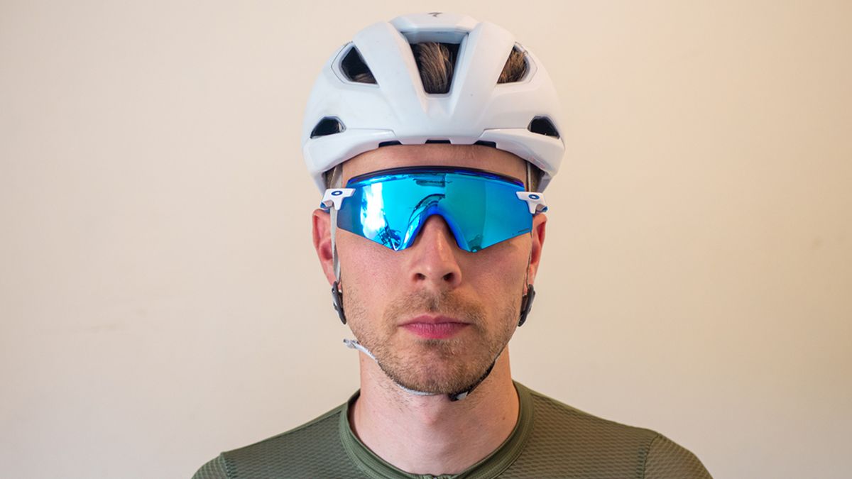 A close up detail of one of the best road bike helmets