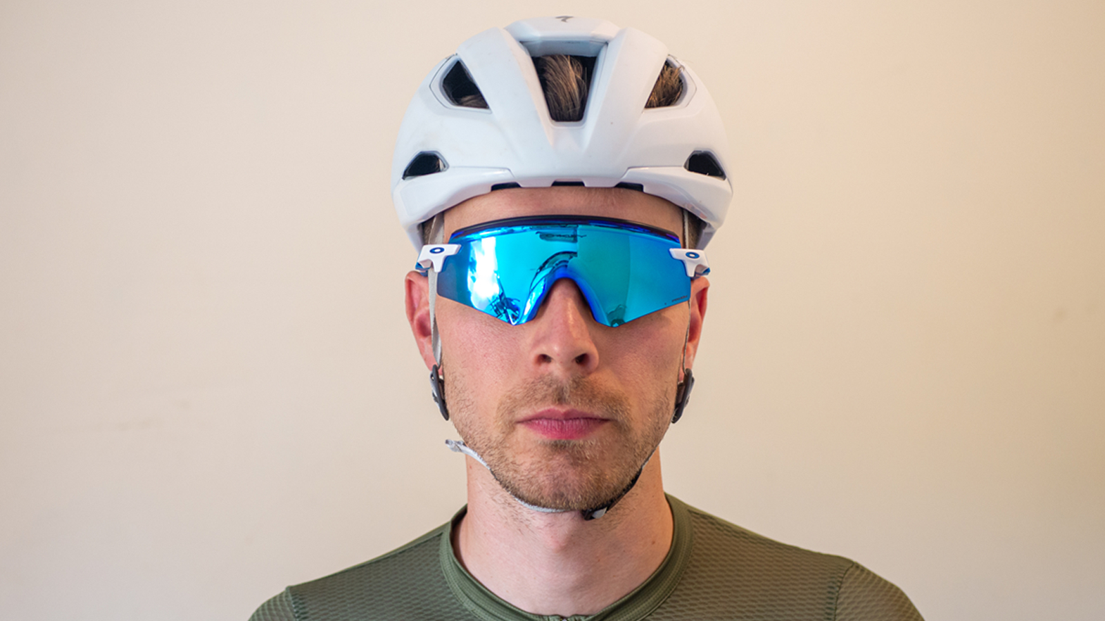 A close up detail of one of the best road bike helmets