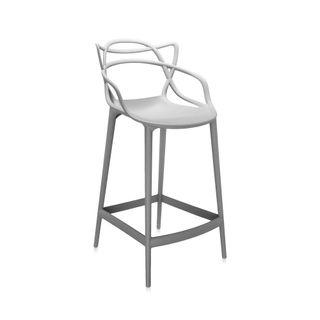 White polyproplene material bar stool with a modern design back support