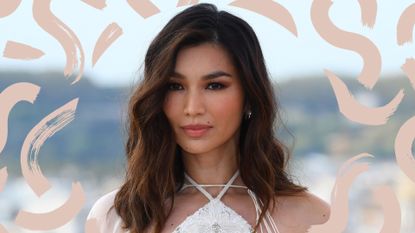 Gemma Chan on the red carpet in Cannes, with a bouncy blow dry, one of the best ways how to style layered hair