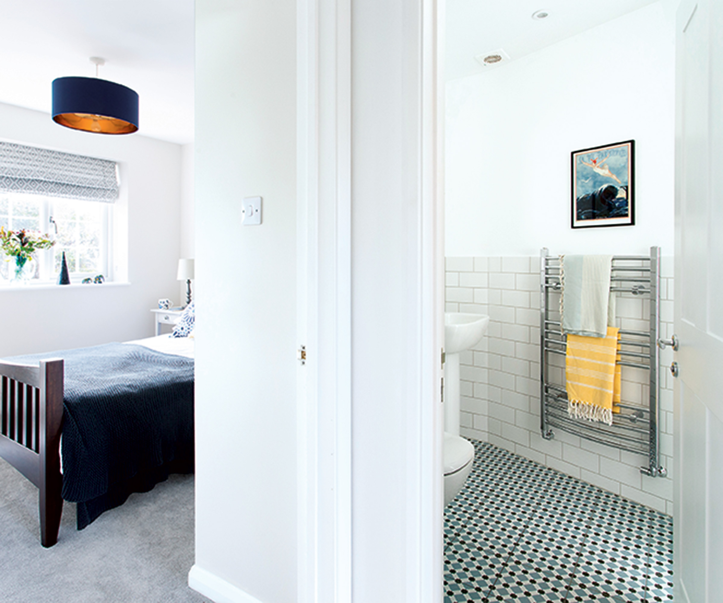 bedroom and bathroom in garage conversion