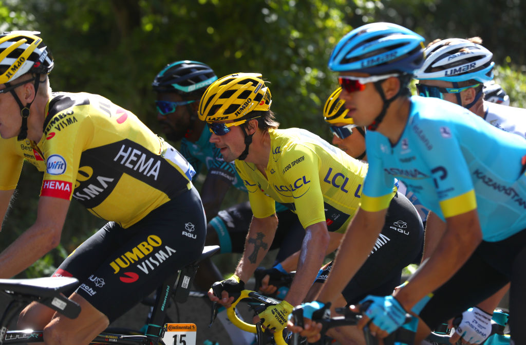 Primoz Roglic stayed safely in the yellow jersey
