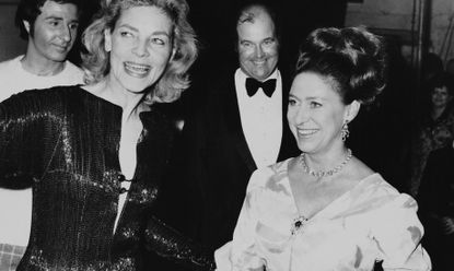 Princess Margaret wore the Cartier brooch to the premiere of Lauren Bacall's play, Applause 