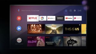 A screenshot of the Android TV smart platform on a smart TV