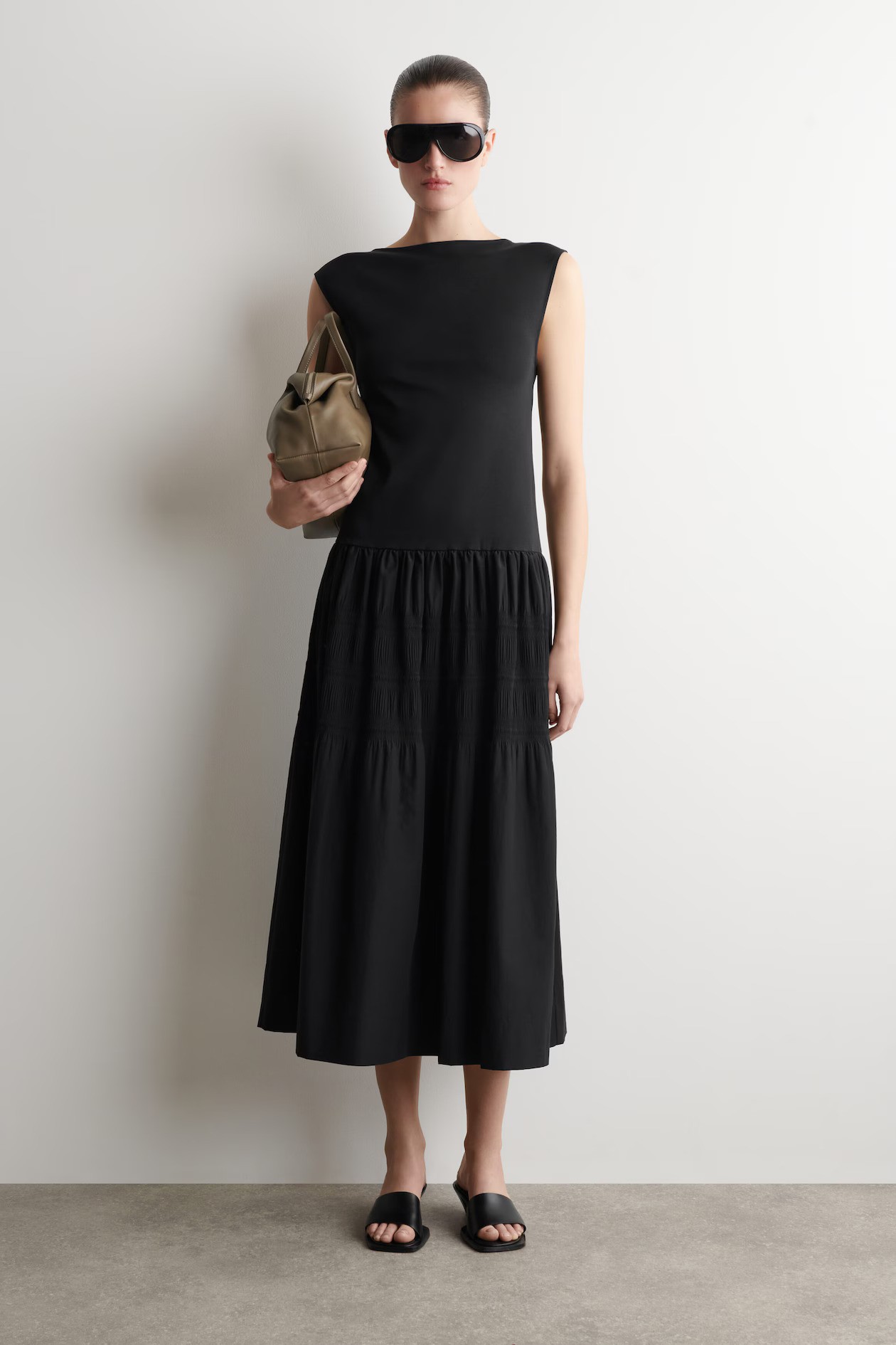 COS, Tiered Gathered Midi Dress