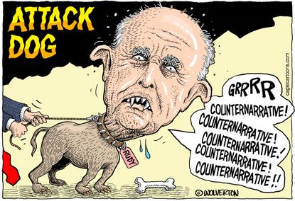 Political Cartoon U.S. Trump Rudy Giuliani Ukraine impeachment
