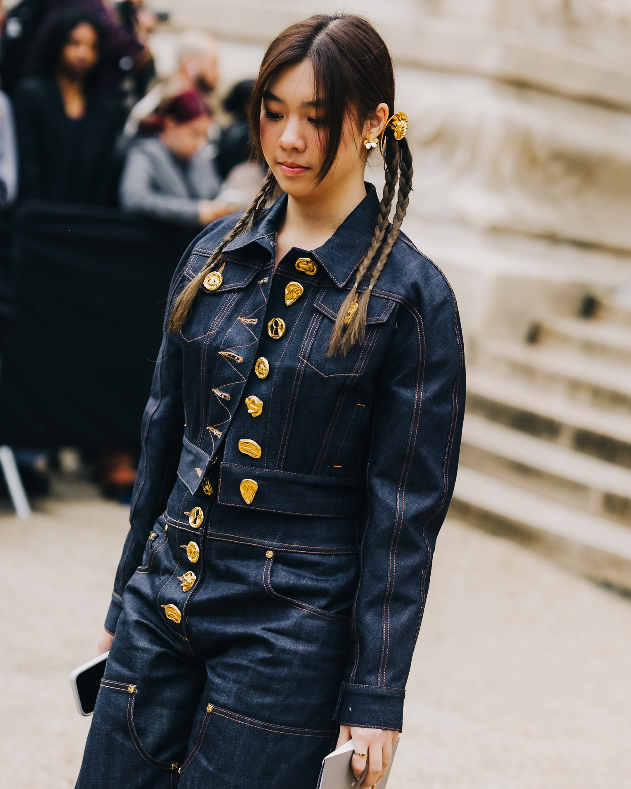 Images of women in Paris Couture Week Street Style in outfits