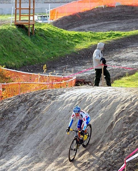 Katerina Nash (Luna Pro Team) alone on the motorcross course.