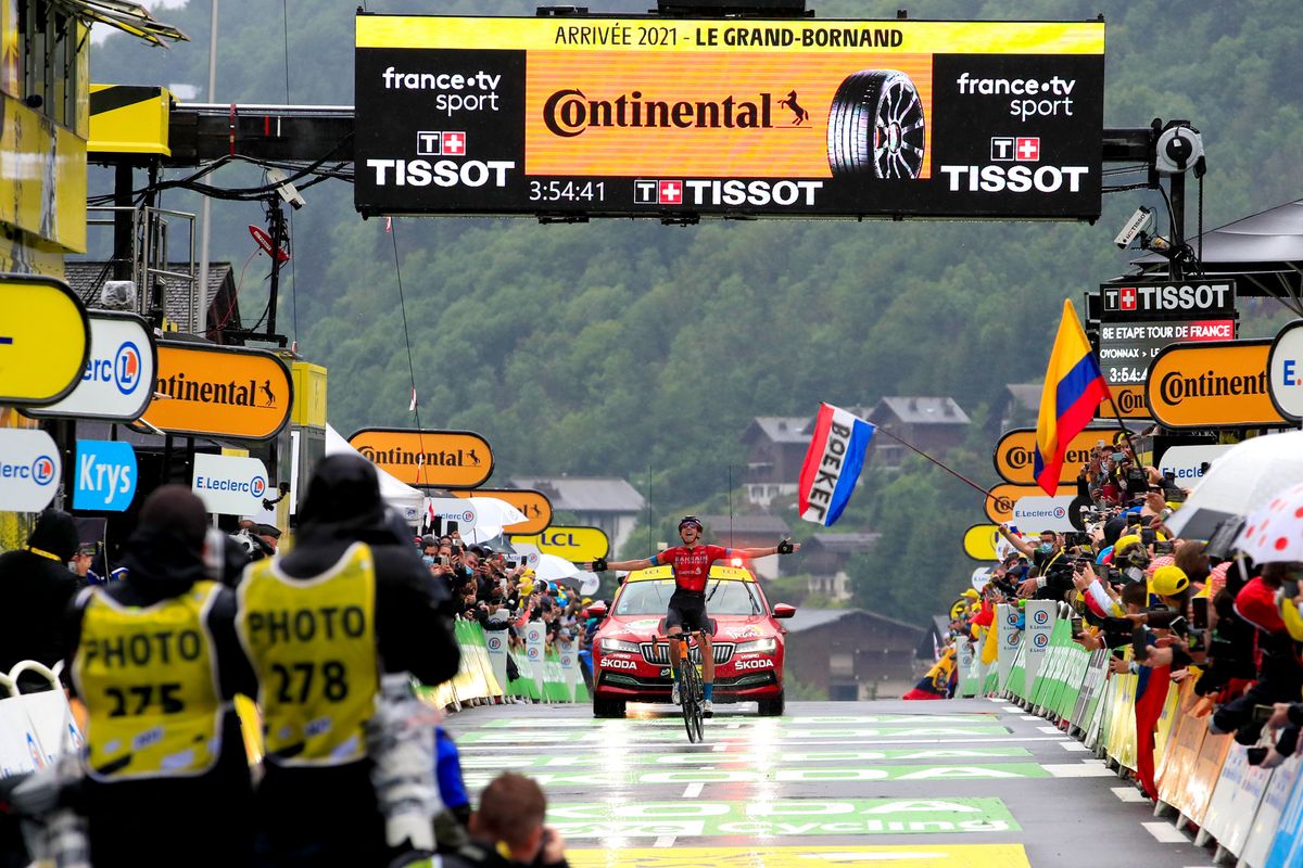 Tour de France 2021 108th Edition 8th stage Oyonnax Le GrandBornand 1508 km 03072021 Dylan Teuns BEL Bahrain Victorious photo Luca BettiniBettiniPhoto2021