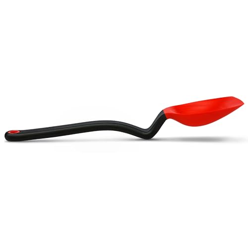 Dreamfarm Supoon Non-Stick Sit-Up Silicone Scraping, Serving, Cooking Spoon Measures 5ml Tsp &amp;amp; 15ml Tbsp - 11&quot; Red