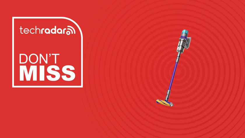 The Dyson Gen5detect on a red background with text saying Don&#039;t Miss.