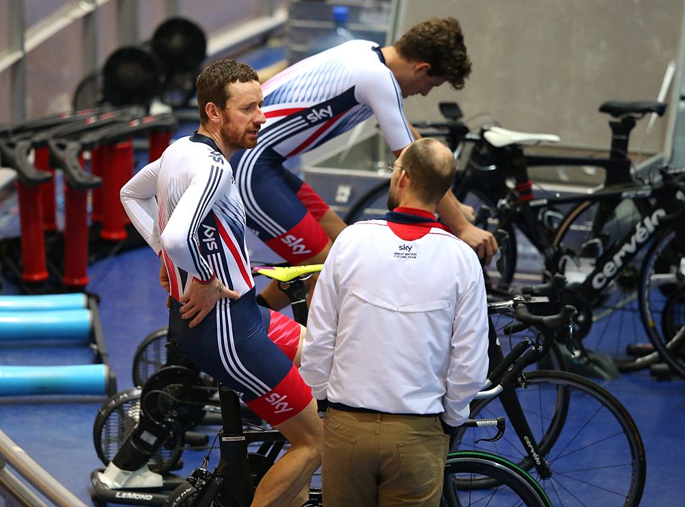 Bradley Wiggins gets ready to ride