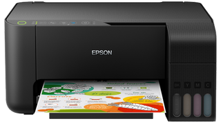 An Epson printer printing a page.