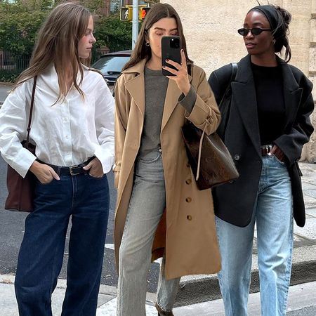 Fashion collage featuring influencers Clara Dyrhauge, Annabel Rosendahl, and Liv Madeline wearing jeans and spring 2026 shoe trends