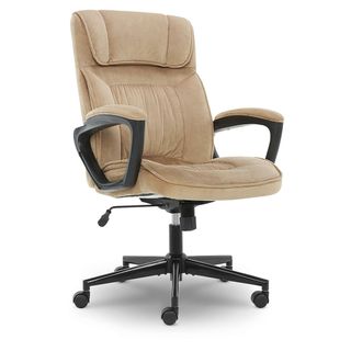 Williston Forge Albaugh Suede Executive Chair & Reviews