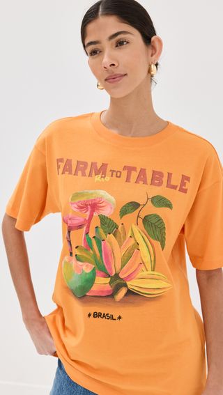 Camiseta descontraída da fazenda à mesa