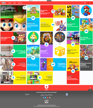 Nintendo's website uses responsive design in an interesting way