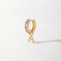 1. Initial Pastel Pavé Huggie Earring: