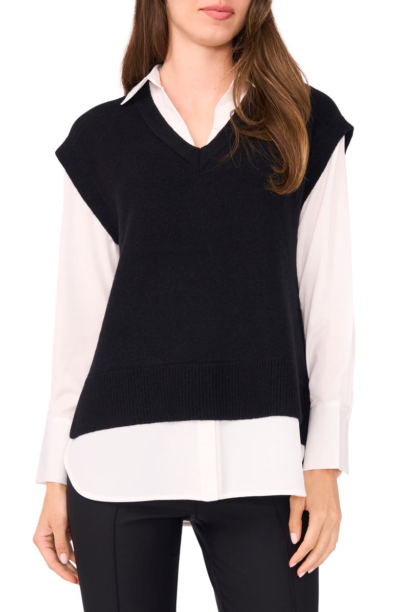 Layered Look Sweater Vest