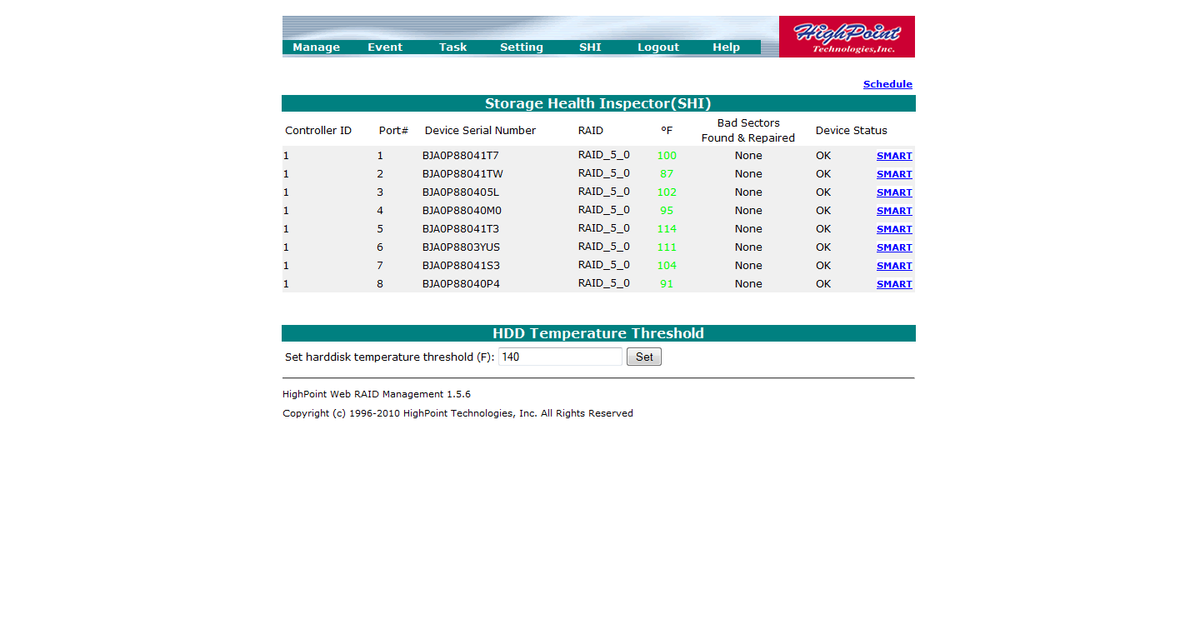 HighPoint RocketRAID 2720SGL: Web GUI And Array Setup - Four SAS 6 Gb/s ...