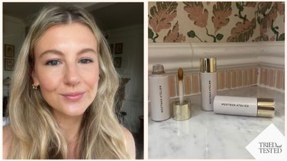 katie thomas wearing the westman atelier vital skincare concealer 