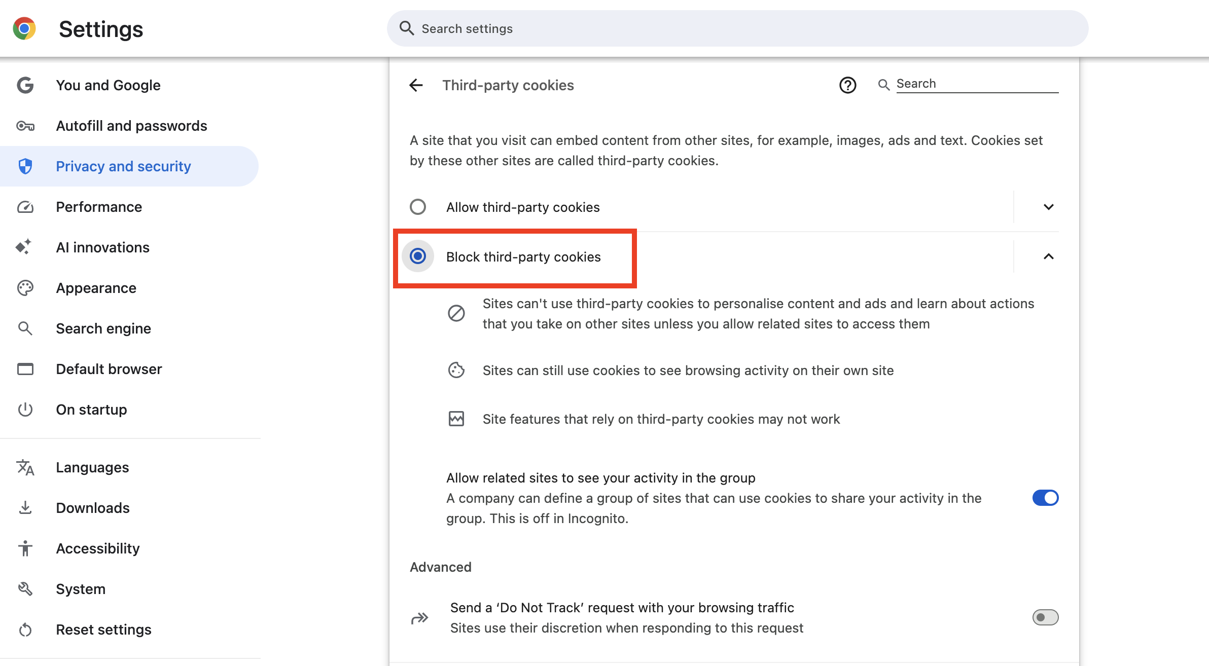 Chrome private browsing