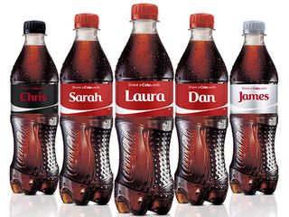 Coca-Cola bottles with people's names on