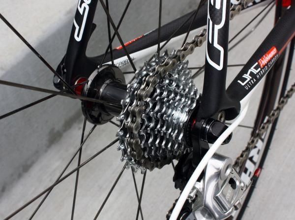 Felt specs a heavier stamped steel SRAM cassette on its F3 instead of the standard Red one - which is fine by us, since that's what many pros run, anyway.
