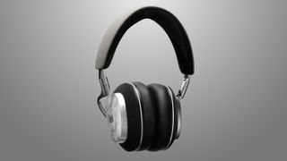Noble Audio over-ear headphones on grey background